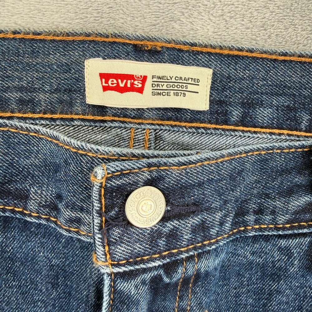 Levis 513 Slim Straight Blue Jeans Mens Medium Wash Denim Men's Size 42 - Picture 6 of 14